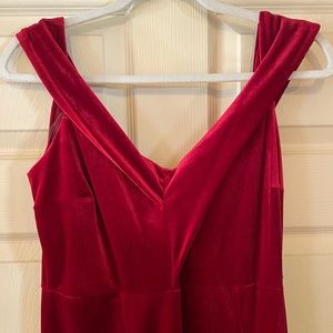 Joyous Nights Velvet Maxi Dress - Red